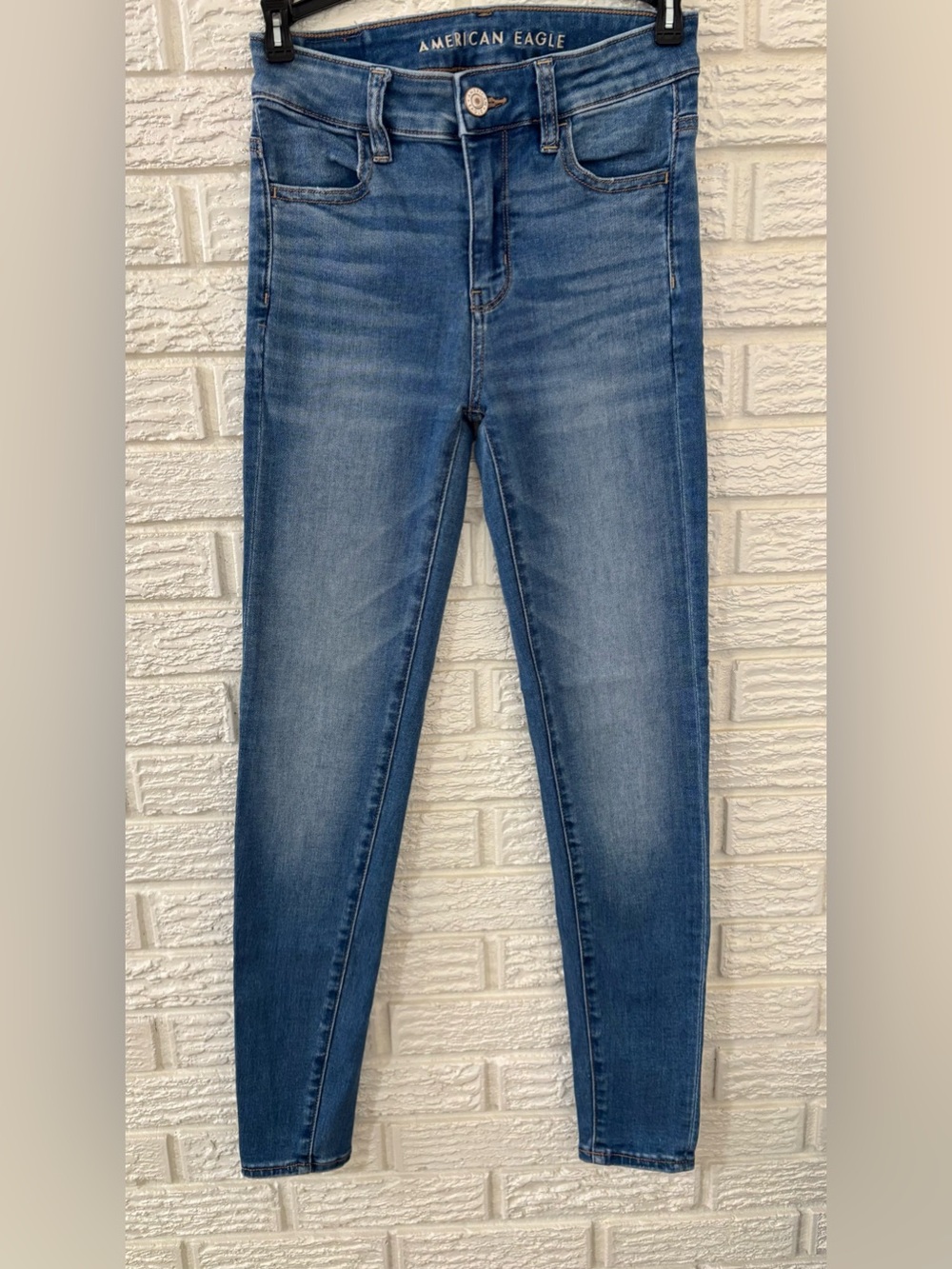 American Eagle Next Level Stretch High Rise Jeggings Medium Wash Size 0